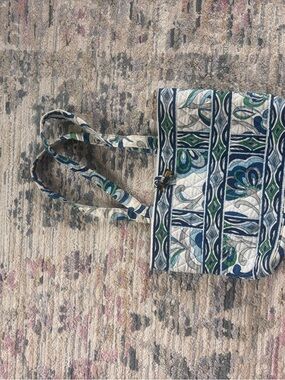 Vera Bradley Quilted Floral Tote in Blue, Green and Cream